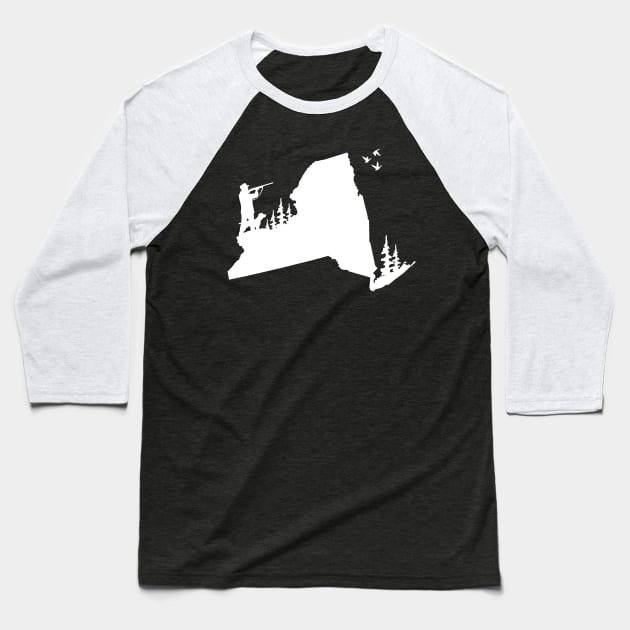 New York Hunting Duck Gifts Baseball T-Shirt by Tesszero